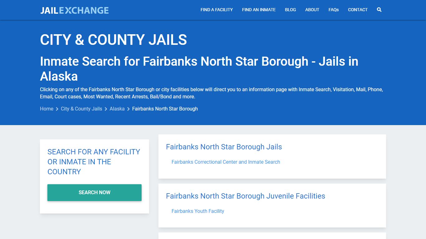 Inmate Search for Fairbanks North Star Borough | Jails in Alaska