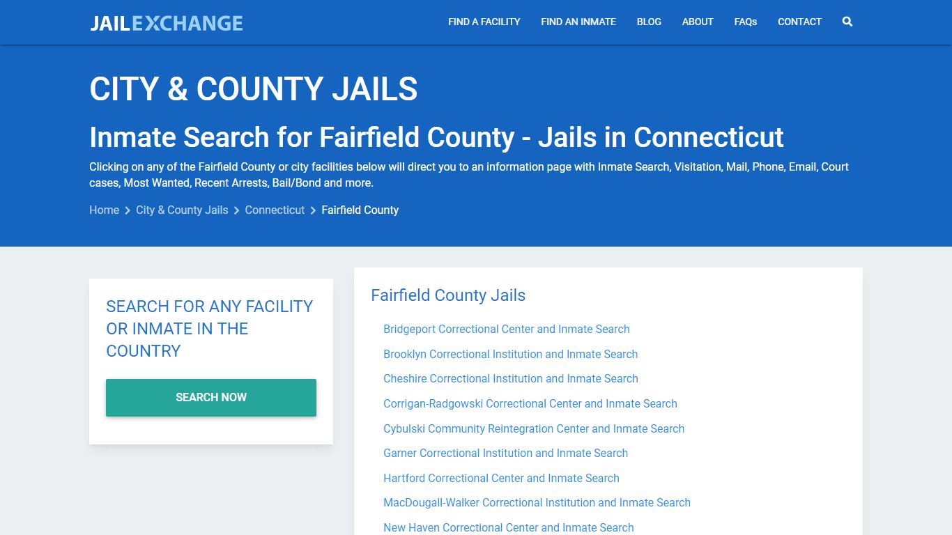 Inmate Search for Fairfield County | Jails in Connecticut - Jail Exchange