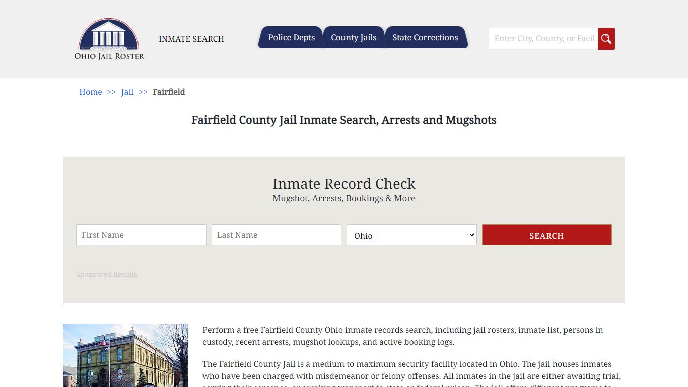 Fairfield County Jail Inmate Search, Arrests and Mugshots