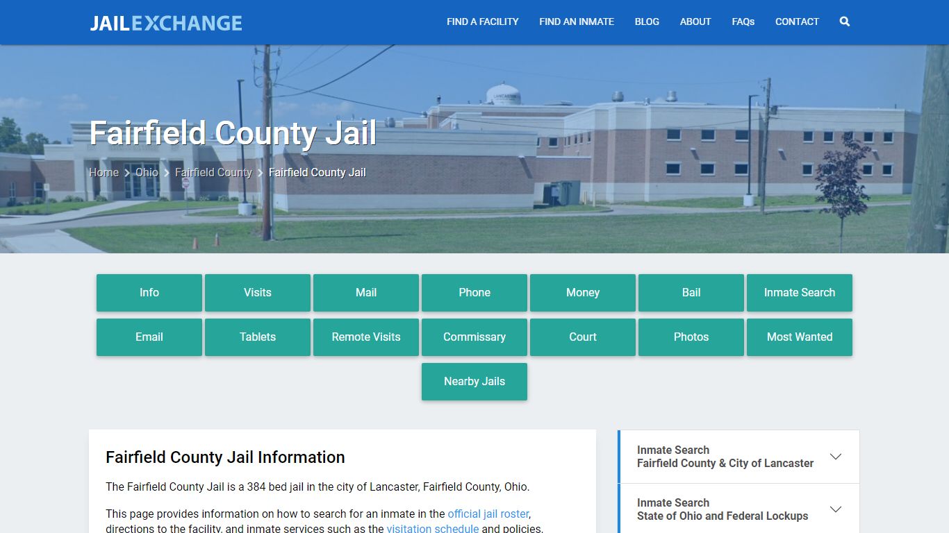 Fairfield County Jail, OH Inmate Search, Information