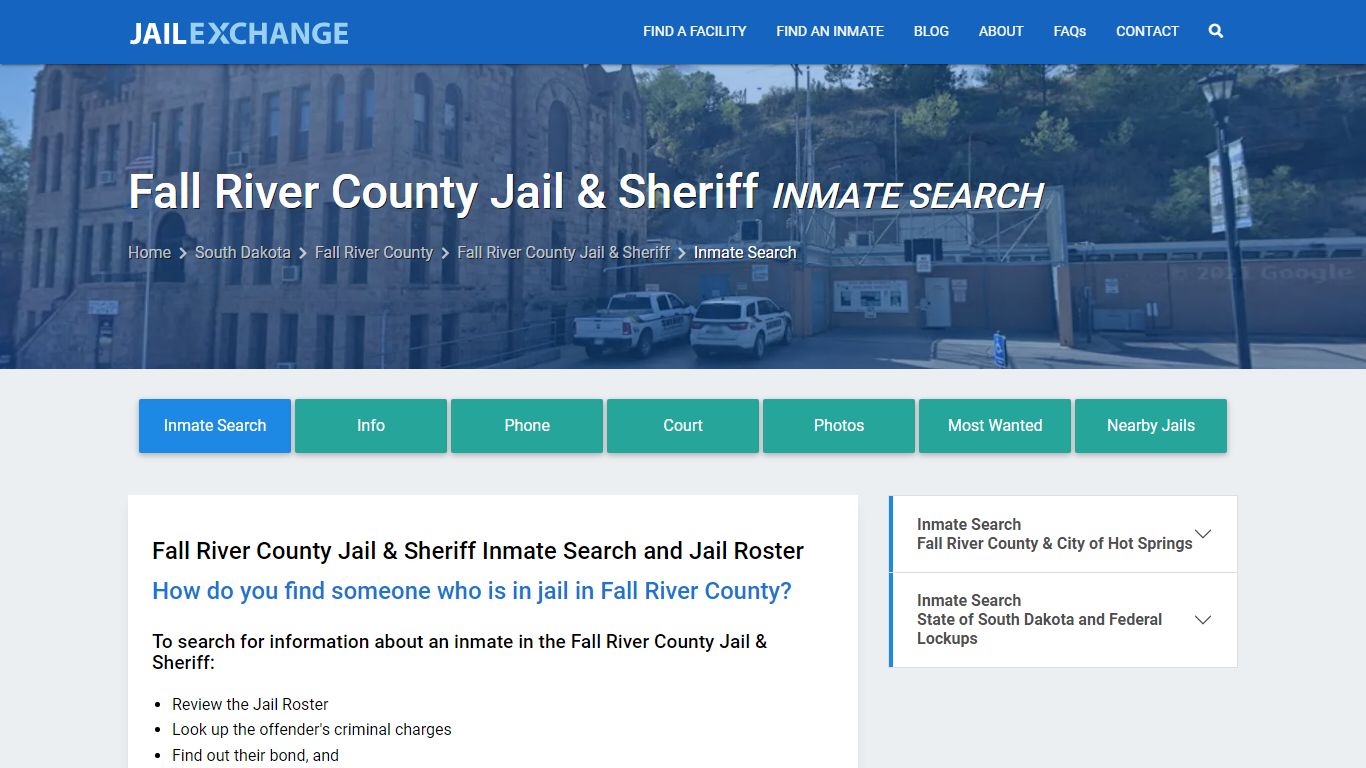 Fall River County Jail & Sheriff Inmate Search - Jail Exchange