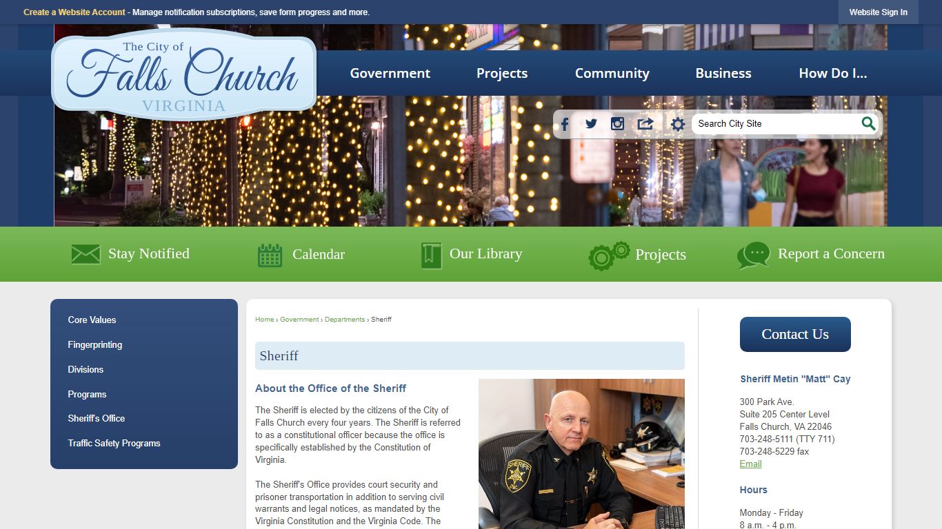 Sheriff | Falls Church, VA - Official Website