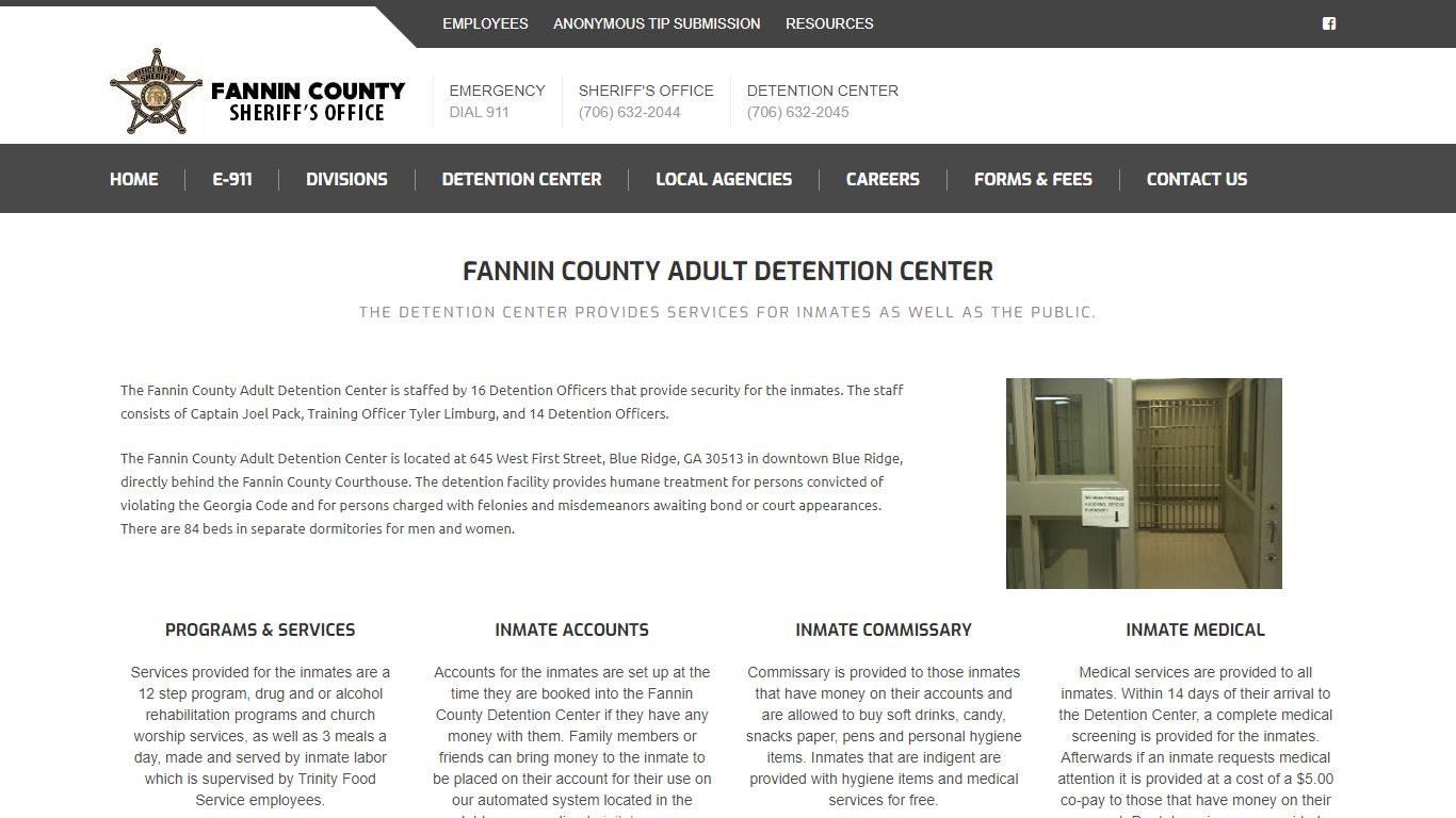 Adult Detention Center - Fannin County Sheriff's Office