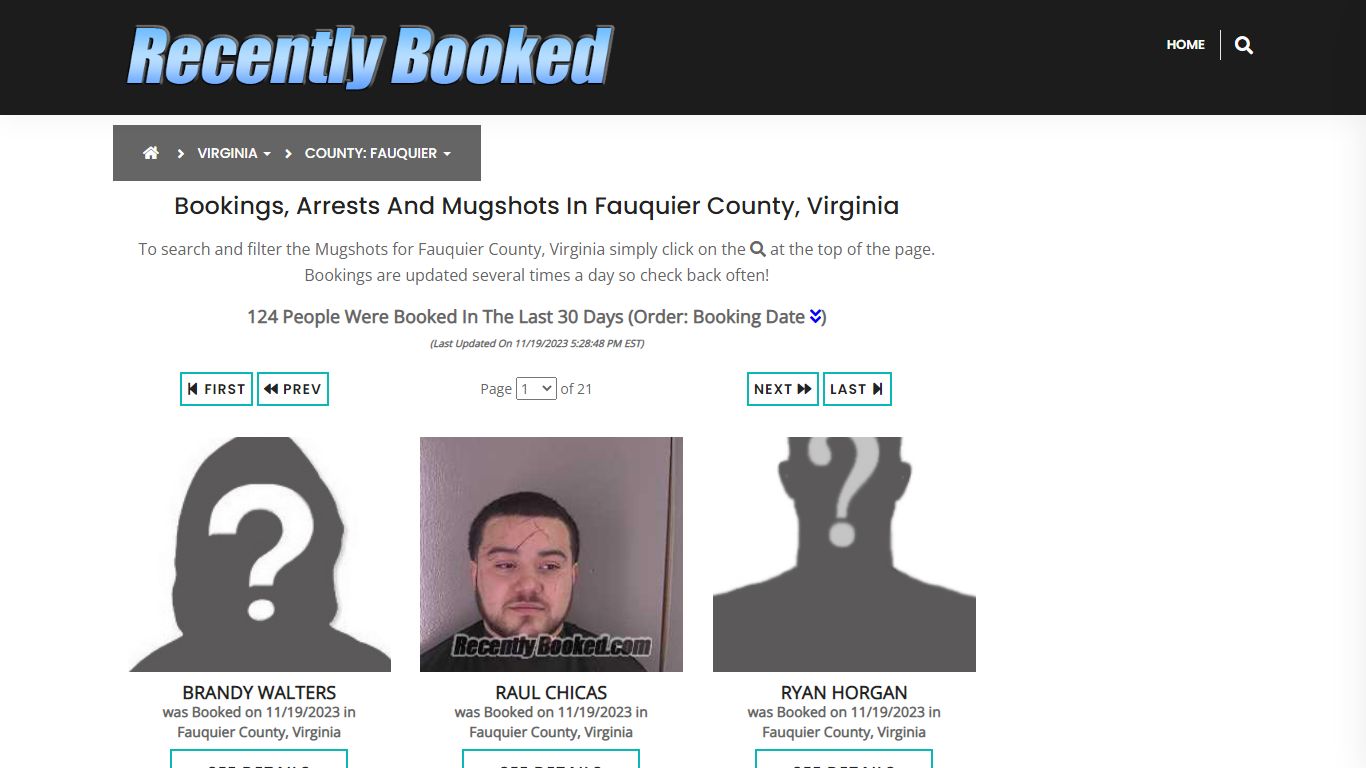 Recent bookings, Arrests, Mugshots in Fauquier County, Virginia