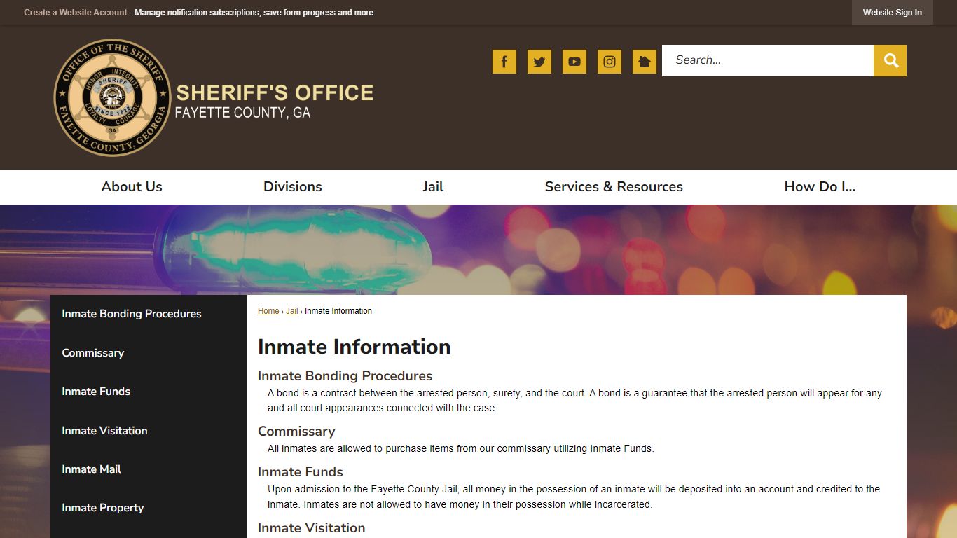 Inmate Information | Fayette County Sheriff, GA