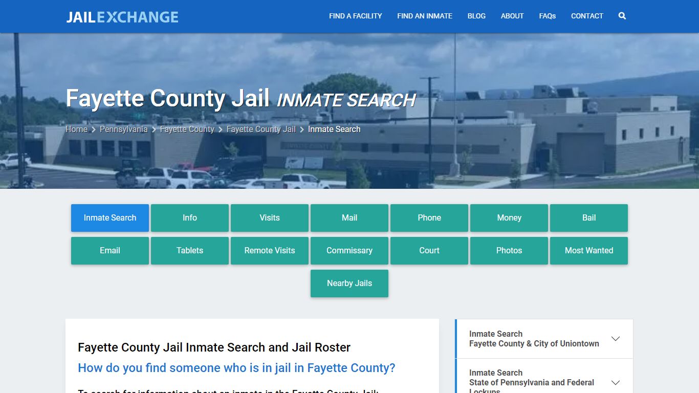 Inmate Search: Roster & Mugshots - Fayette County Jail, PA