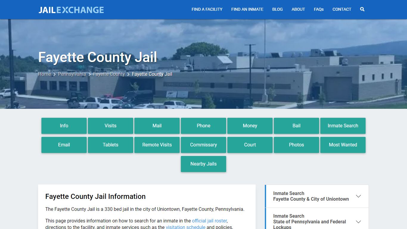 Fayette County Jail, PA Inmate Search, Information