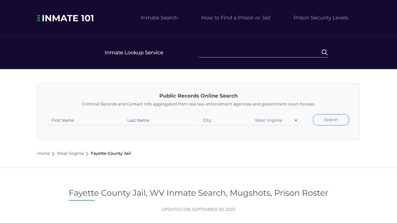 Fayette County Jail, WV Inmate Search, Mugshots, Prison Roster