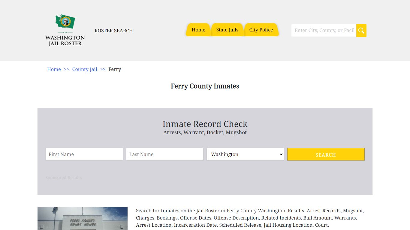 Ferry County Inmates | Jail Roster Search