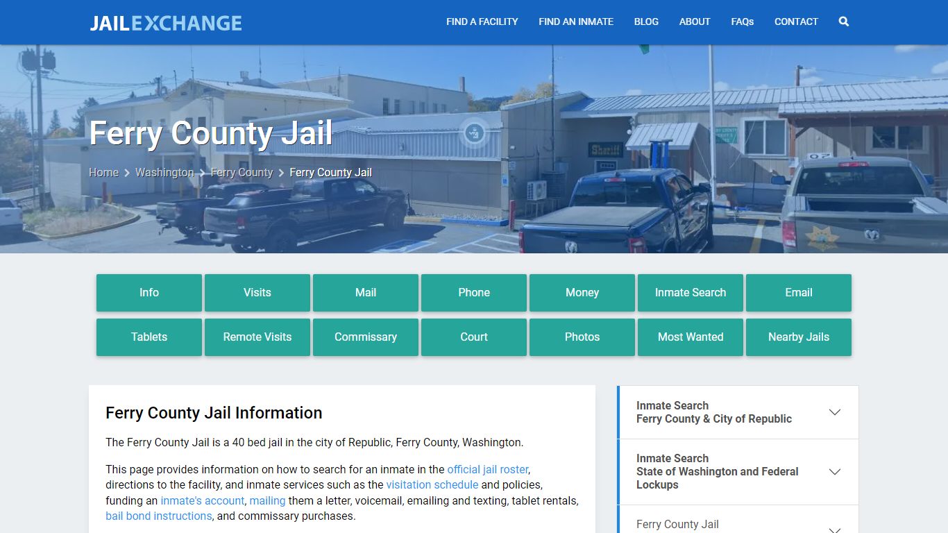Ferry County Jail, WA Inmate Search, Information