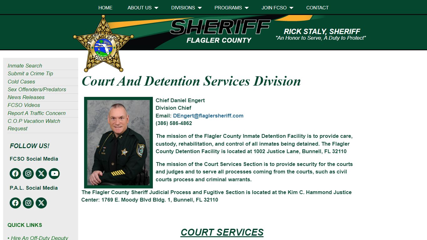 Court and Correction | Flagler County Sheriff's Office