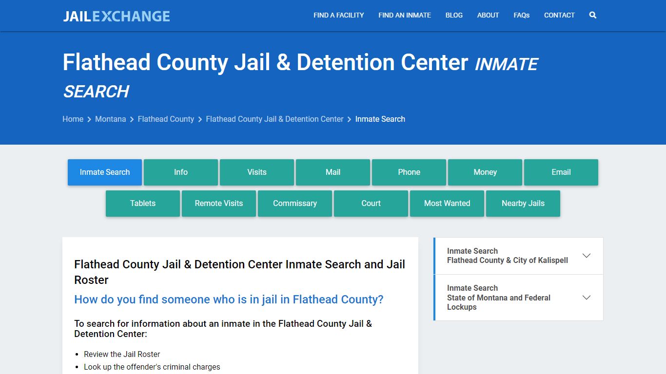 Flathead County Jail & Detention Center Inmate Search
