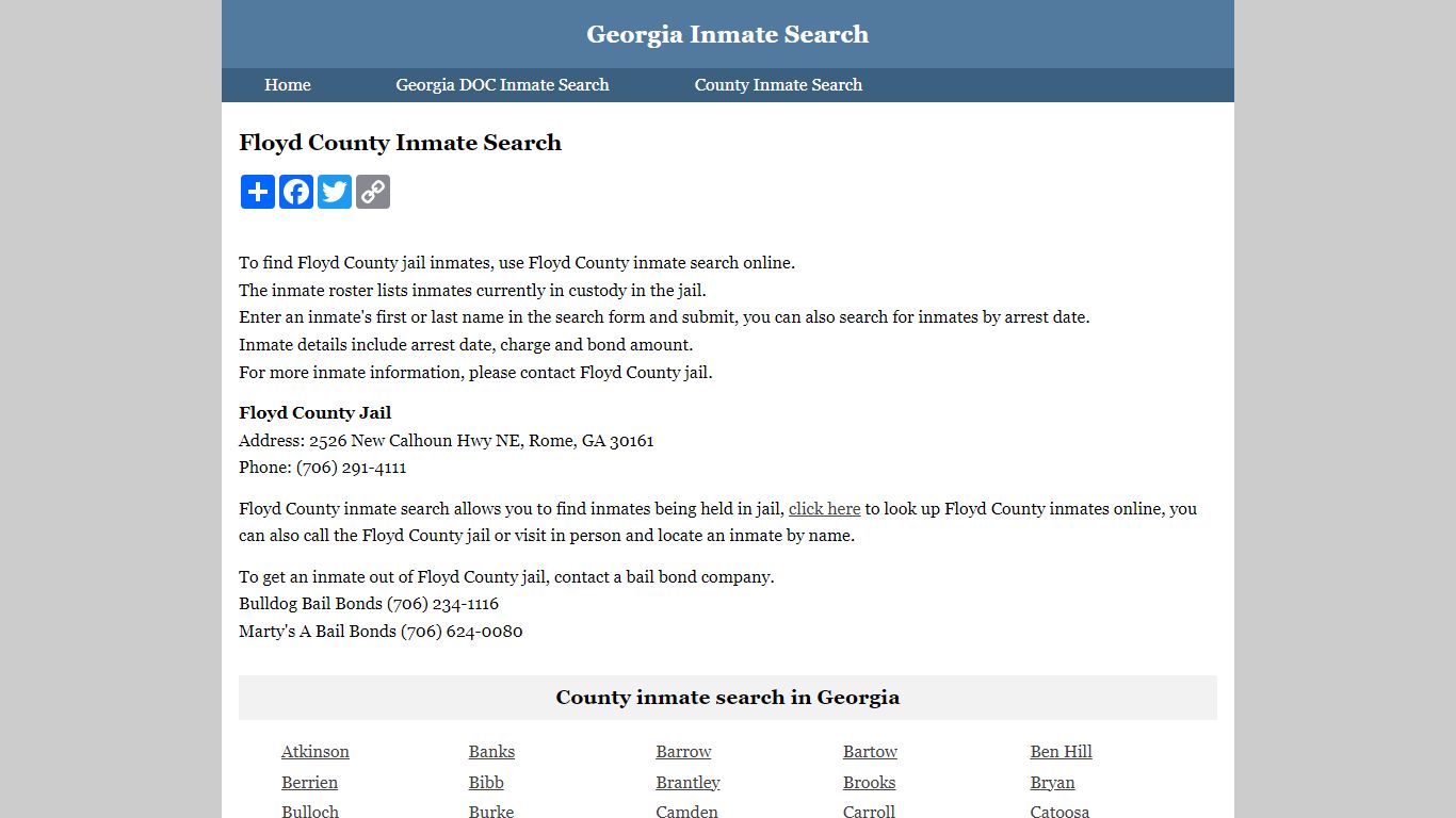 Floyd County Inmate Search