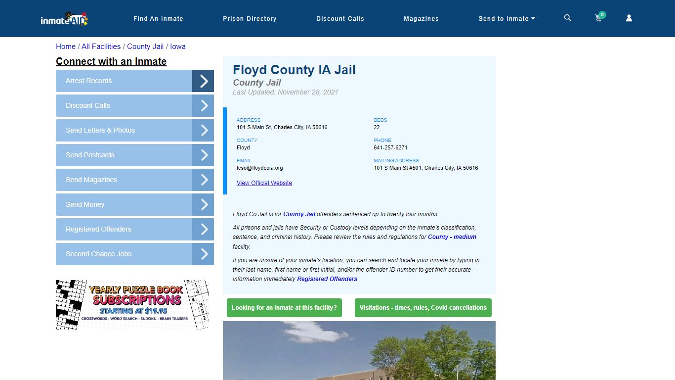 Floyd County IA Jail - Inmate Locator - Charles City, IA