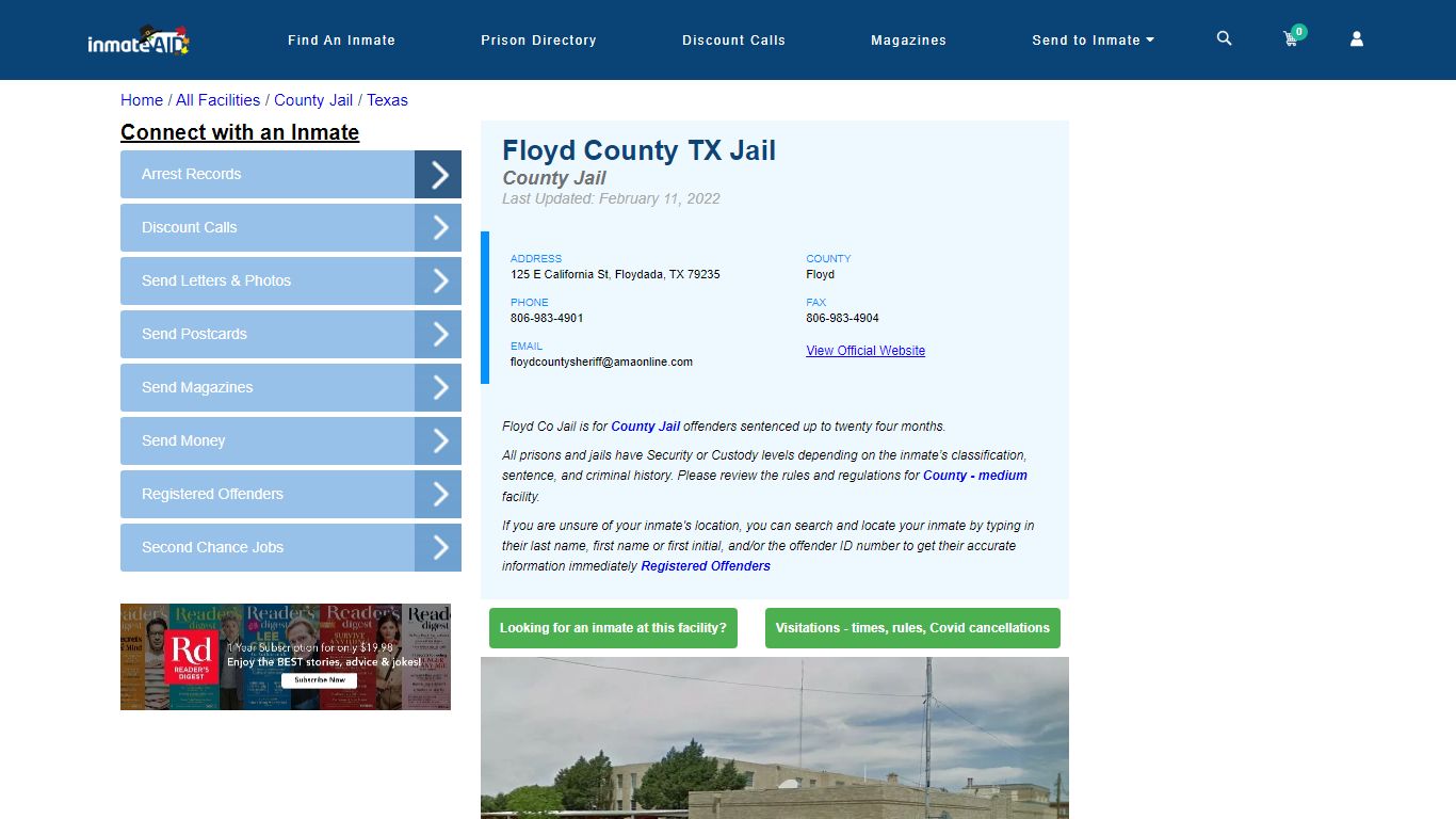 Floyd County TX Jail - Inmate Locator - Floydada, TX