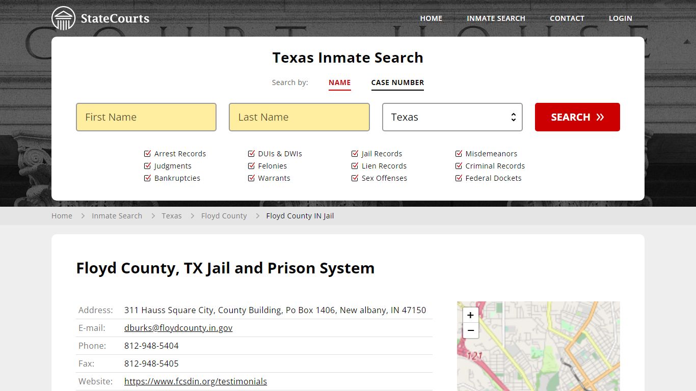 Floyd County IN Jail Inmate Records Search, Texas - StateCourts