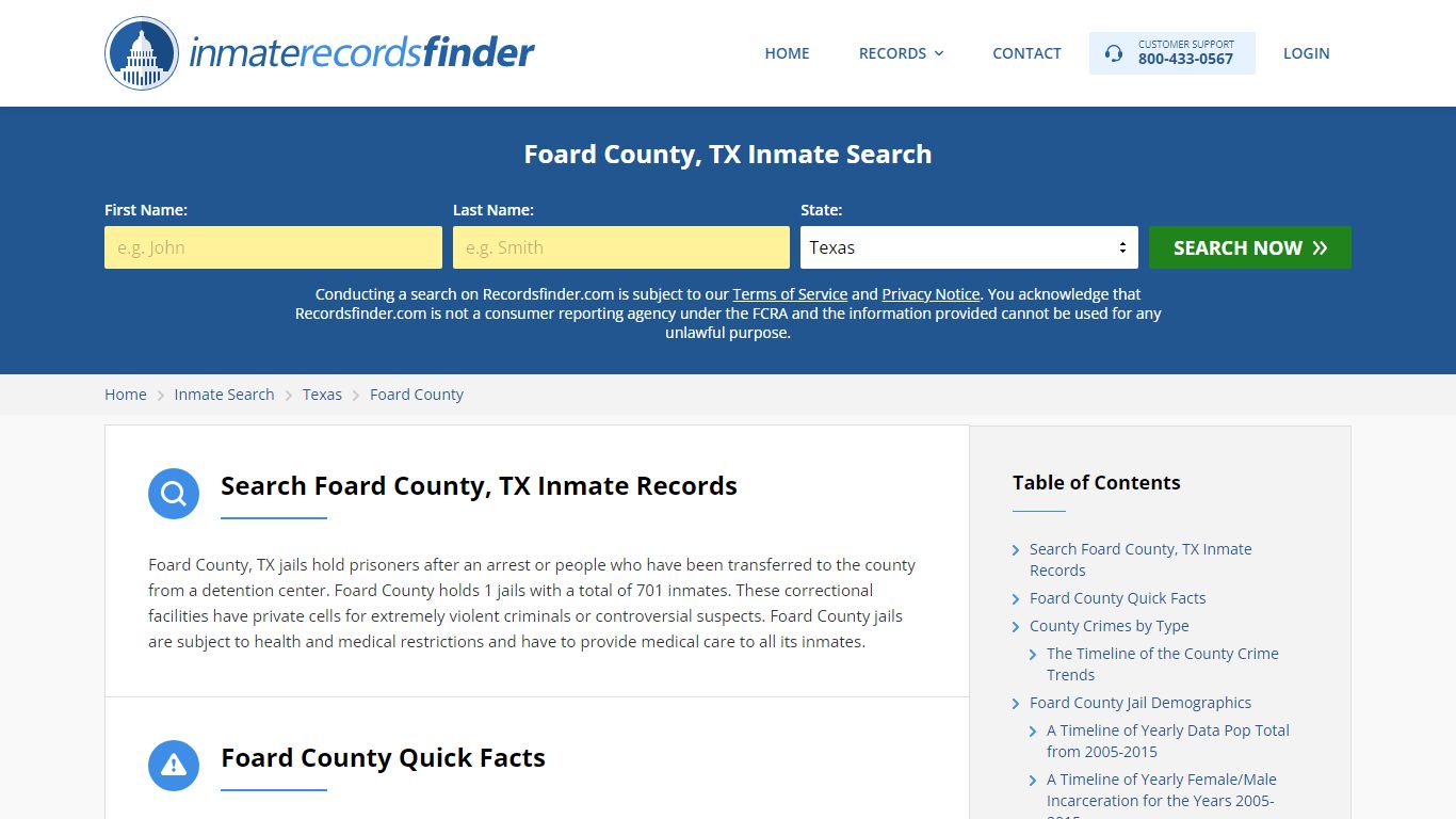Foard County, TX Inmate Lookup & Jail Records Online