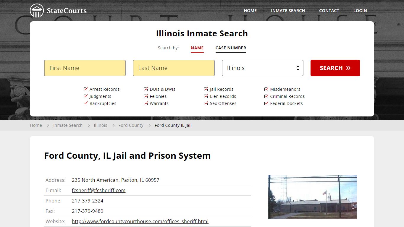 Ford County IL Jail Inmate Records Search, Illinois - StateCourts