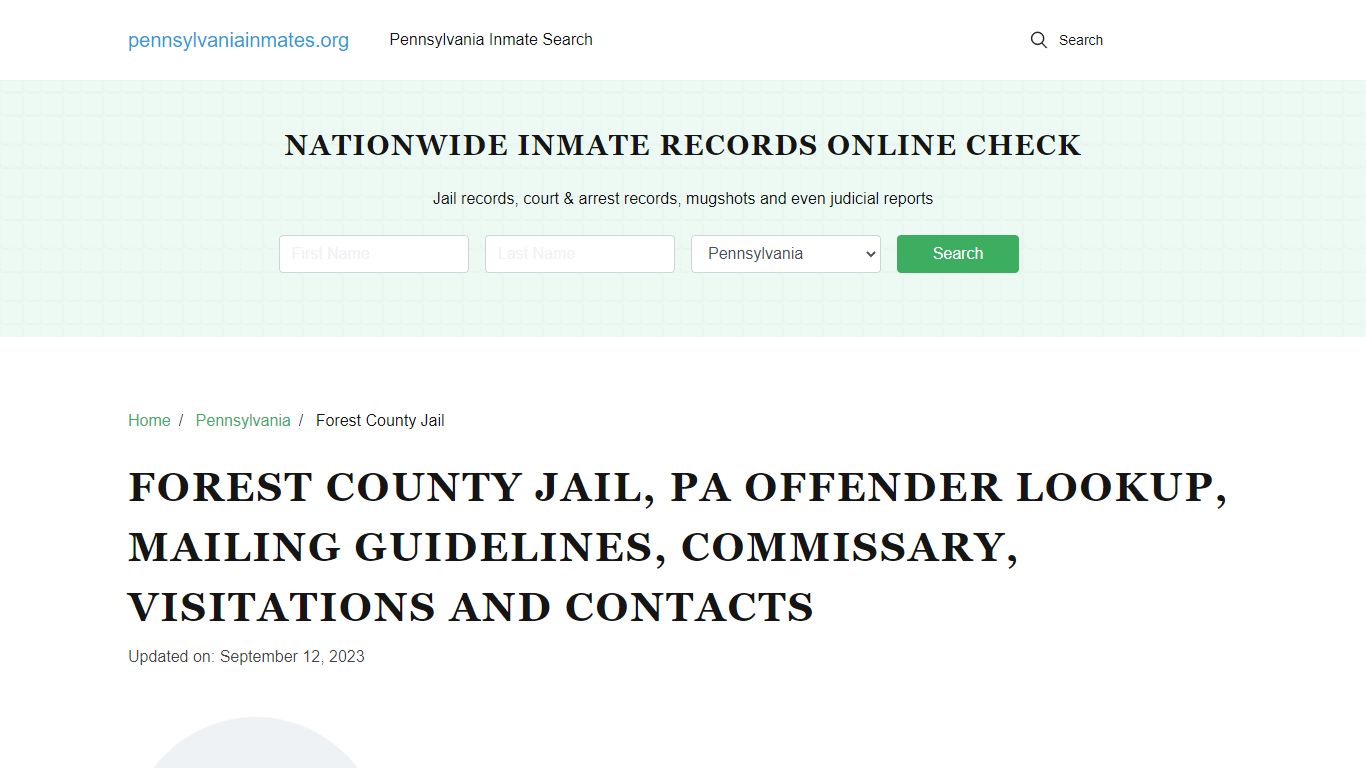 Forest County Jail, PA: Inmate Search Options, Visitations, Contacts