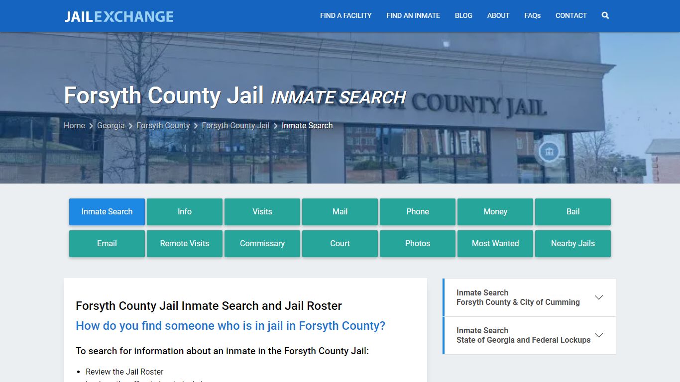 Inmate Search: Roster & Mugshots - Forsyth County Jail, GA