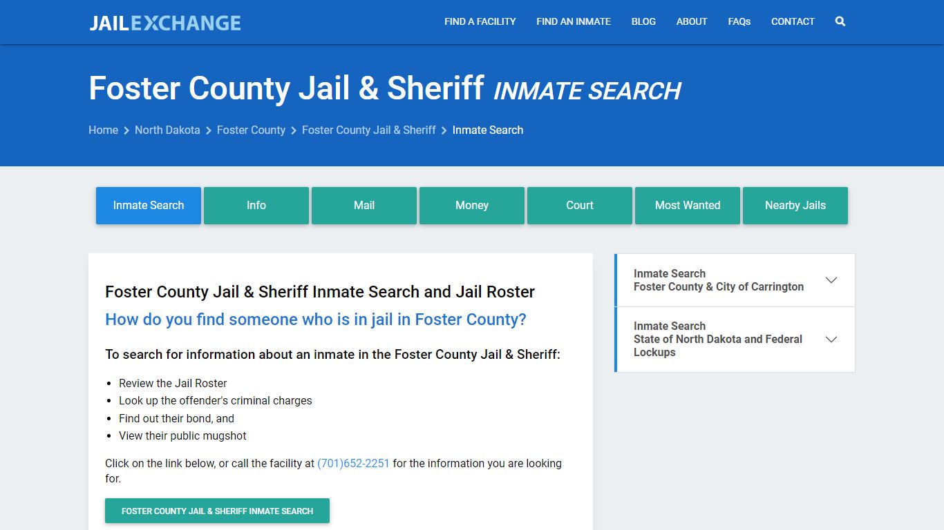 Foster County Jail & Sheriff Inmate Search - Jail Exchange