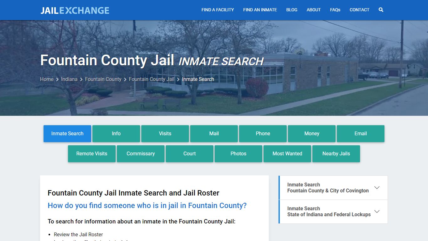 Inmate Search: Roster & Mugshots - Fountain County Jail, IN