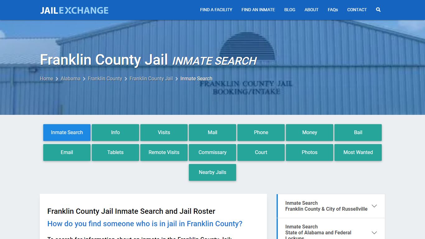 Inmate Search: Roster & Mugshots - Franklin County Jail, AL