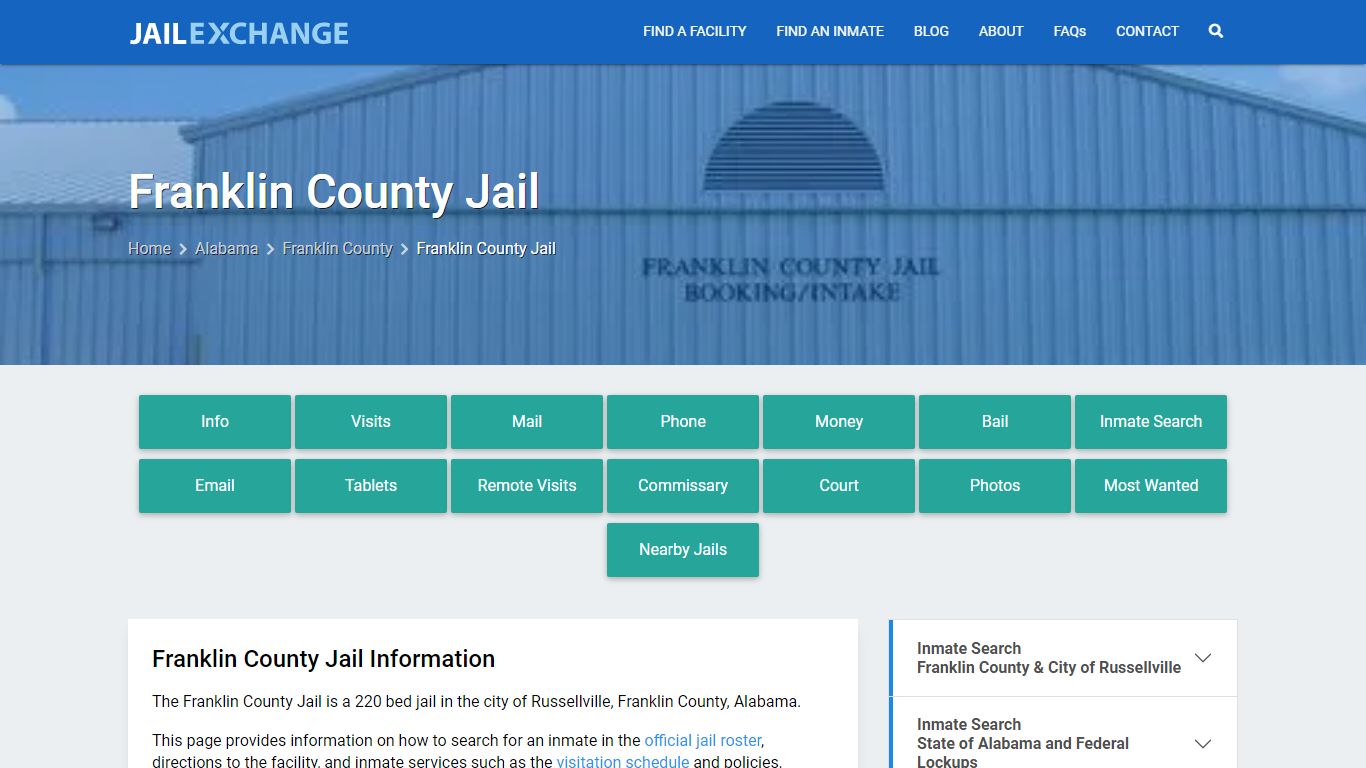 Franklin County Jail, AL Inmate Search, Information