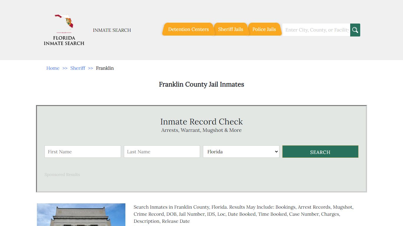 Franklin County Jail Inmates | Florida Inmate Search