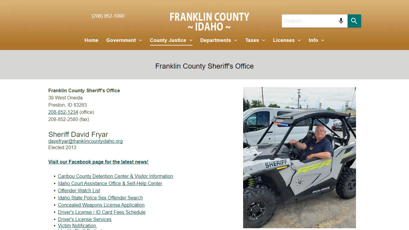 Franklin County Idaho Sheriff's Office in Preston Idaho