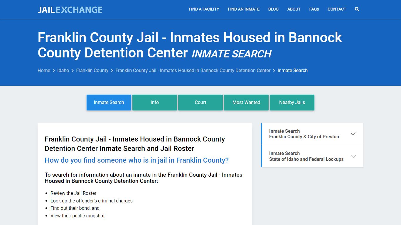 Inmate Search: Roster & Mugshots - Franklin County Jail - Inmates ...