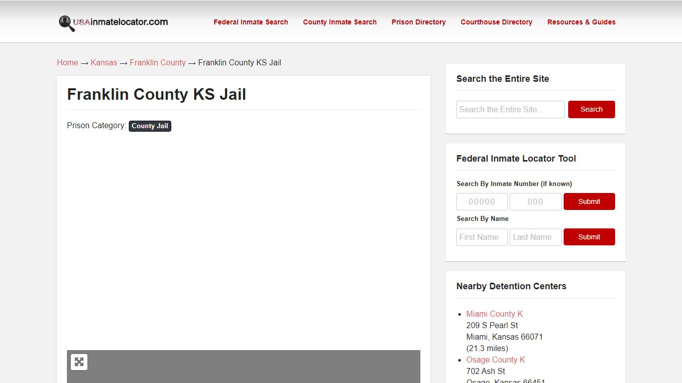 Franklin County KS Jail | USA Inmate Locator