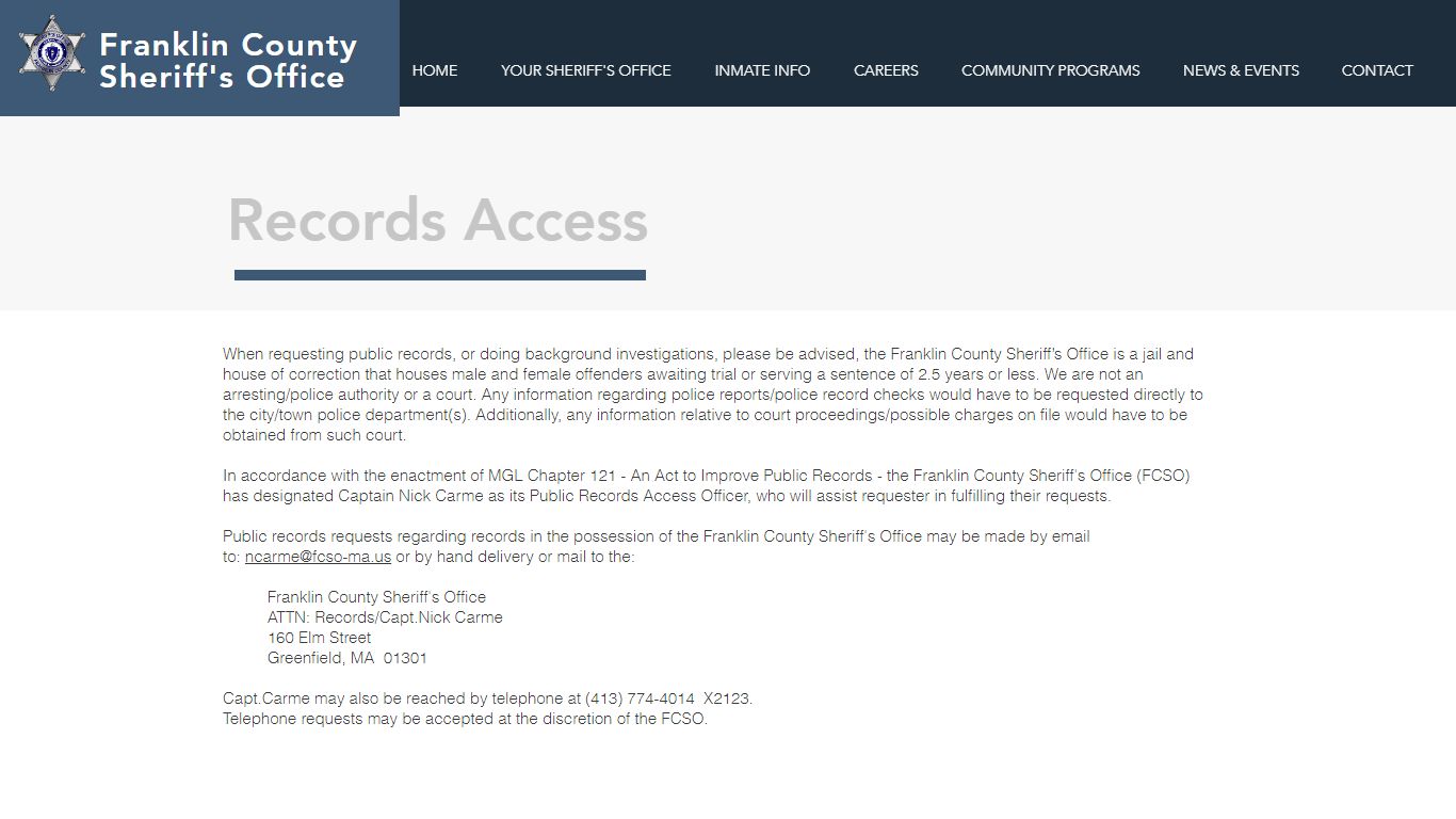 Records Access | Fcso