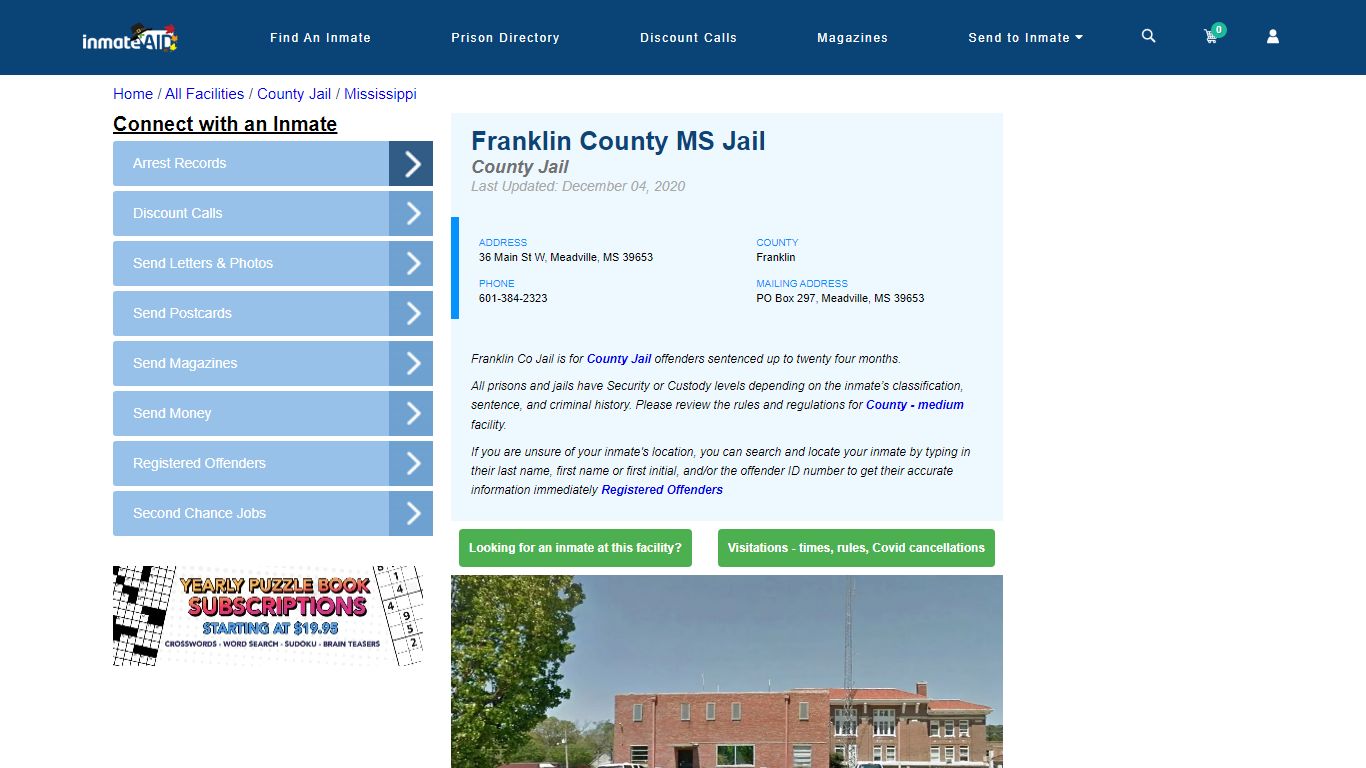 Franklin County MS Jail - Inmate Locator - Meadville, MS