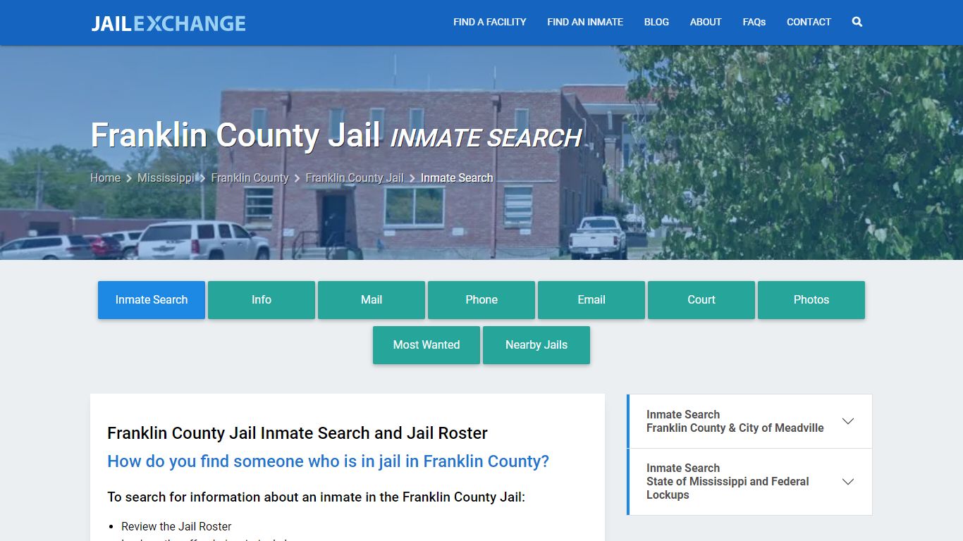 Inmate Search: Roster & Mugshots - Franklin County Jail, MS