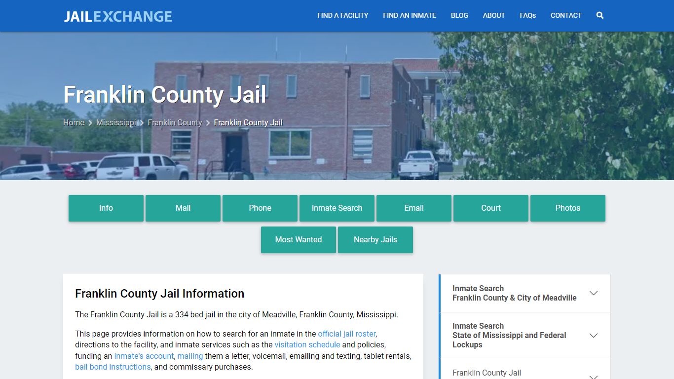 Franklin County Jail, MS Inmate Search, Information