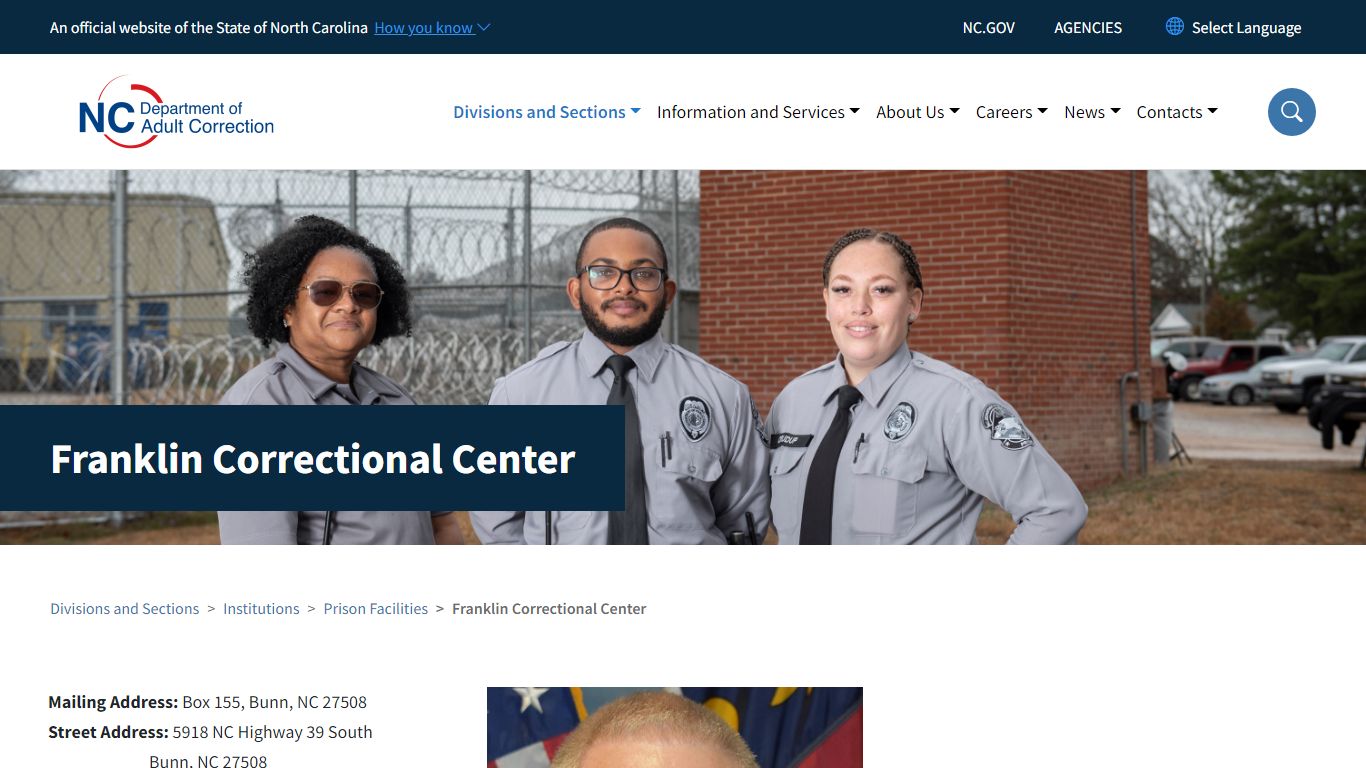 Franklin Correctional Center | NC DAC