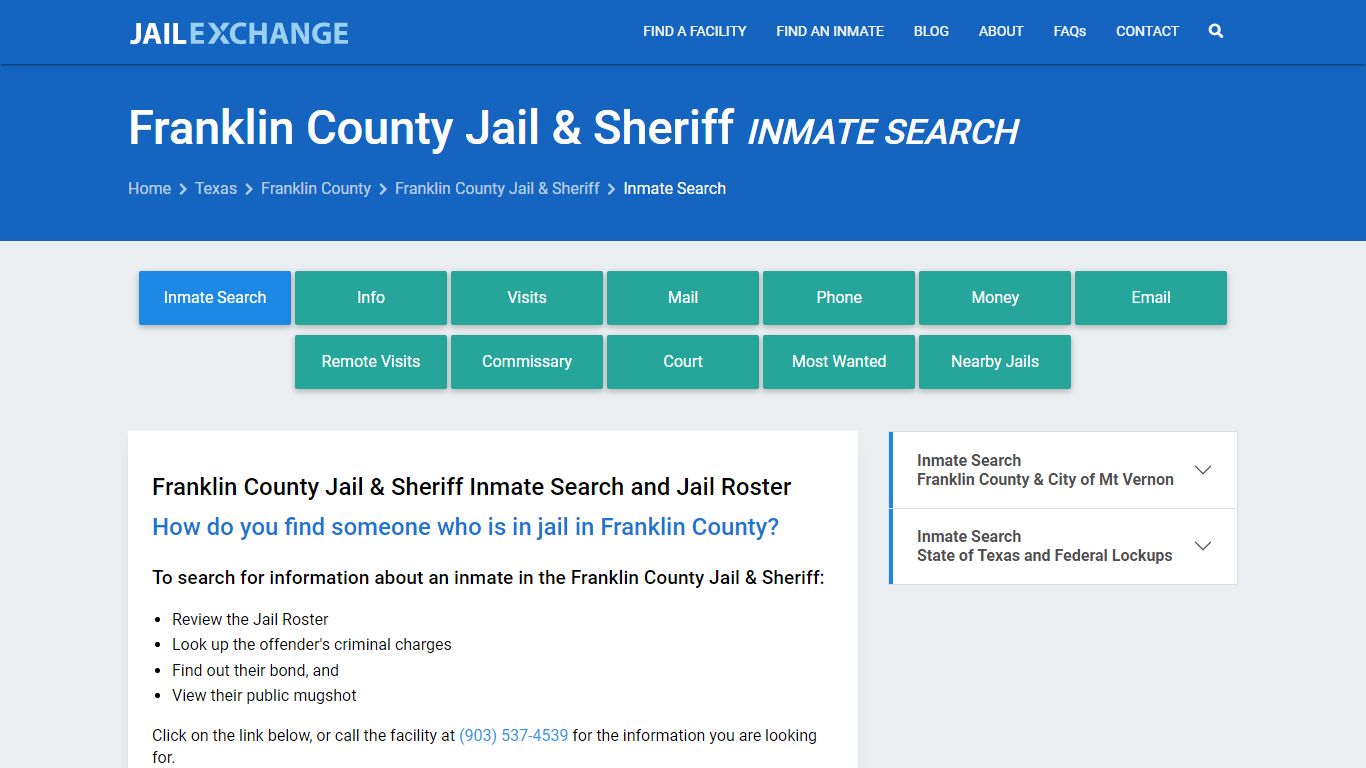 Franklin County Jail & Sheriff Inmate Search - Jail Exchange