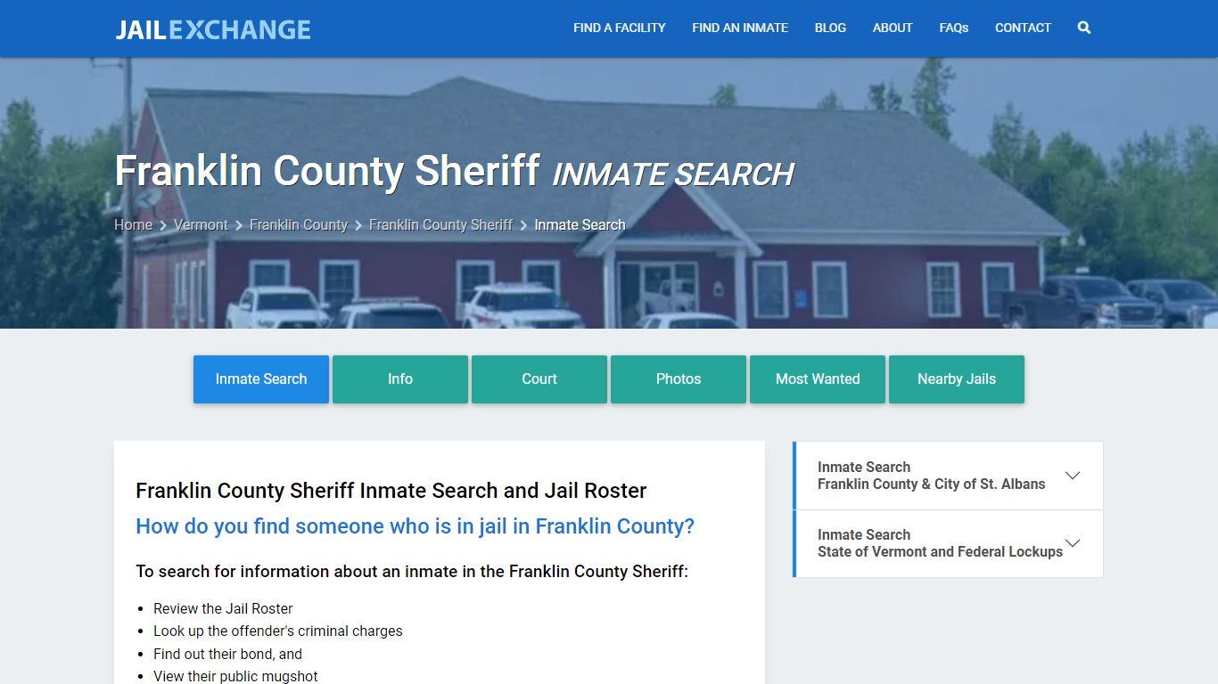 Inmate Search: Roster & Mugshots - Franklin County Sheriff, VT