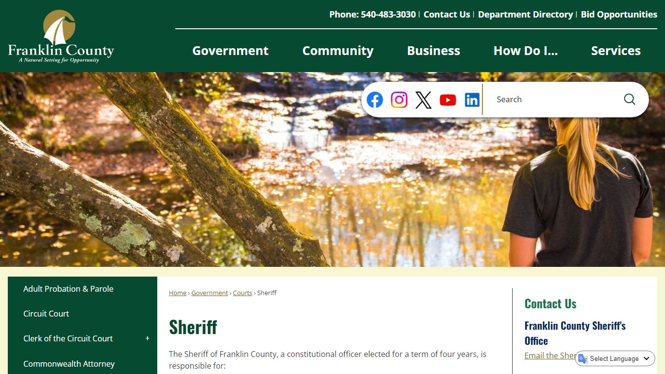 Sheriff | Franklin County, VA