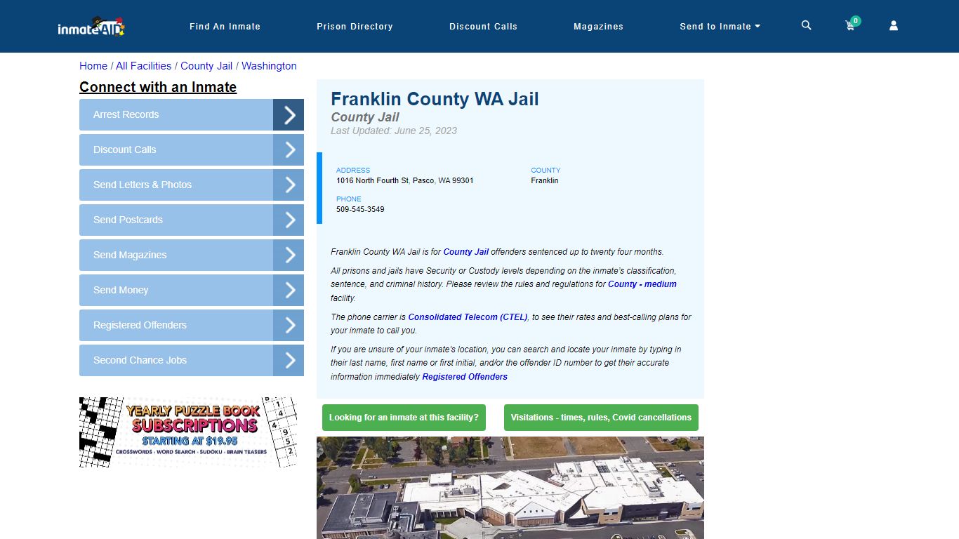 Franklin County WA Jail - Inmate Locator - Pasco, WA