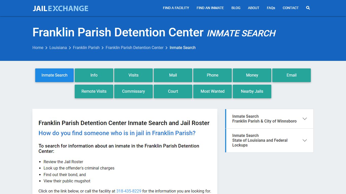 Franklin Parish Detention Center Inmate Search - Jail Exchange