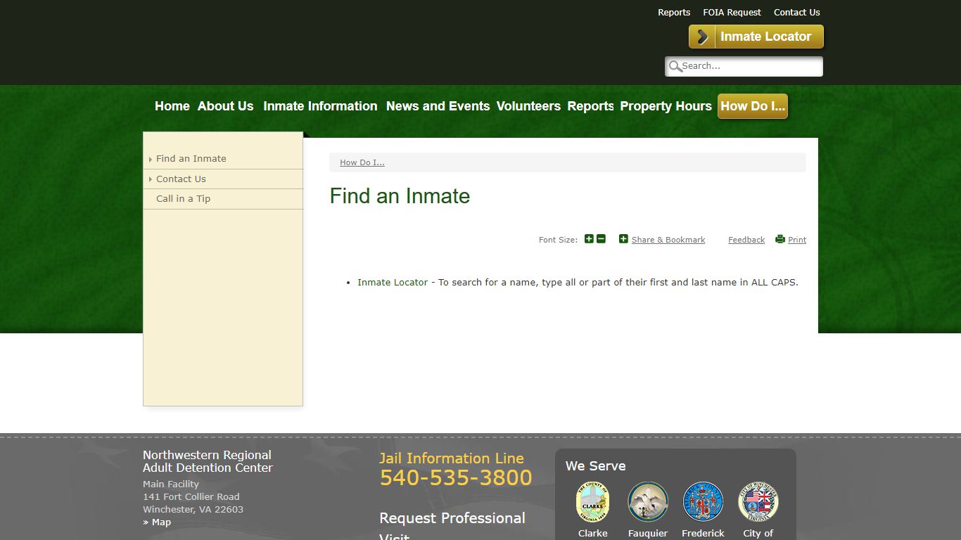 Find an Inmate | Northwestern Regional Adult Detention Center - nradc.com
