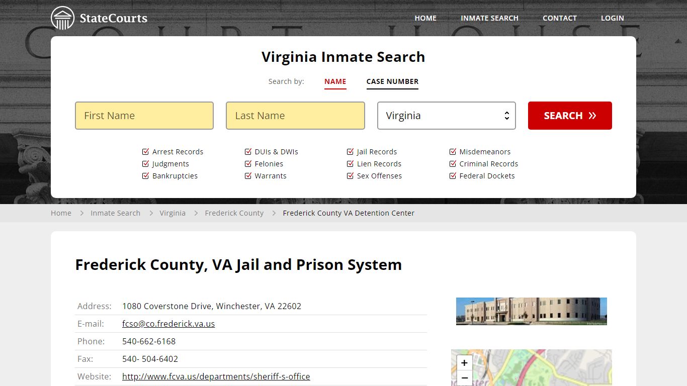 Frederick County VA Detention Center Inmate Records Search, Virginia ...