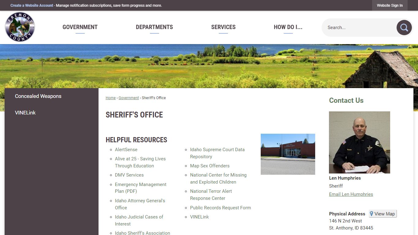 Sheriff's Office | Fremont County, ID