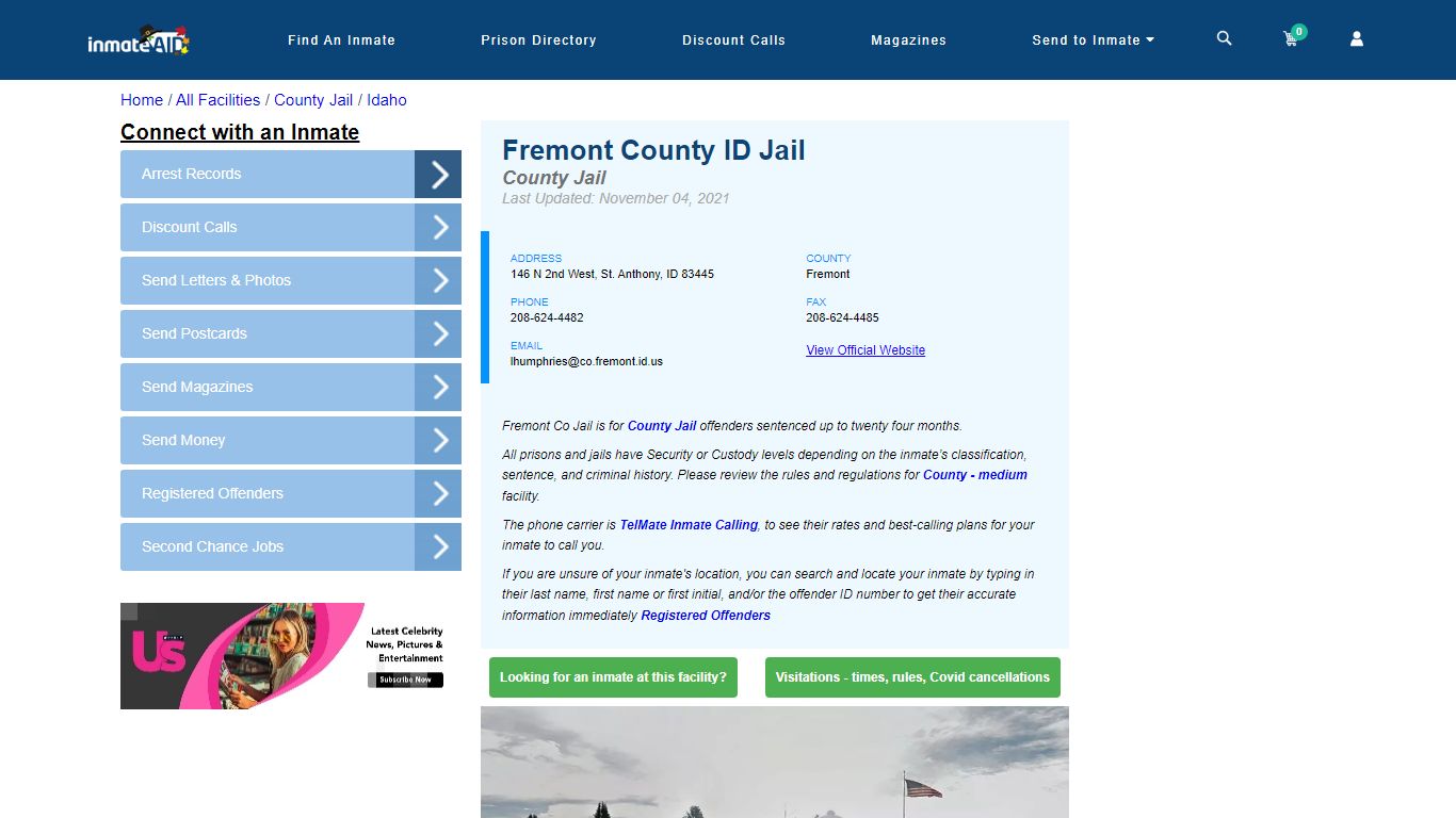 Fremont County ID Jail - Inmate Locator - St. Anthony, ID