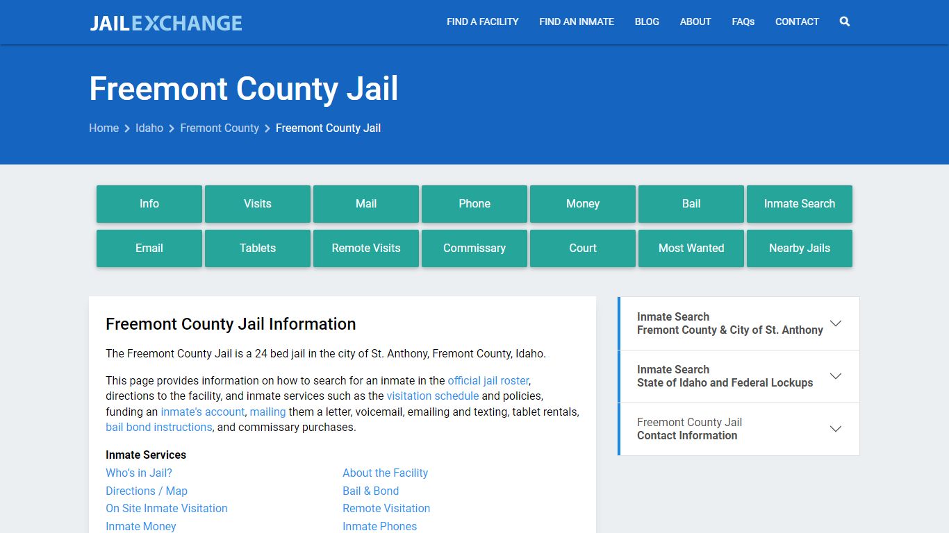 Freemont County Jail, ID Inmate Search, Information