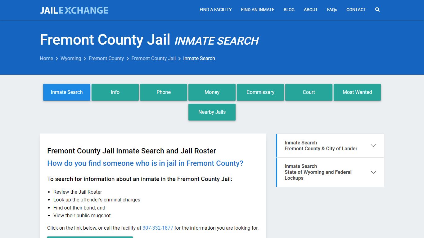 Inmate Search: Roster & Mugshots - Fremont County Jail, WY