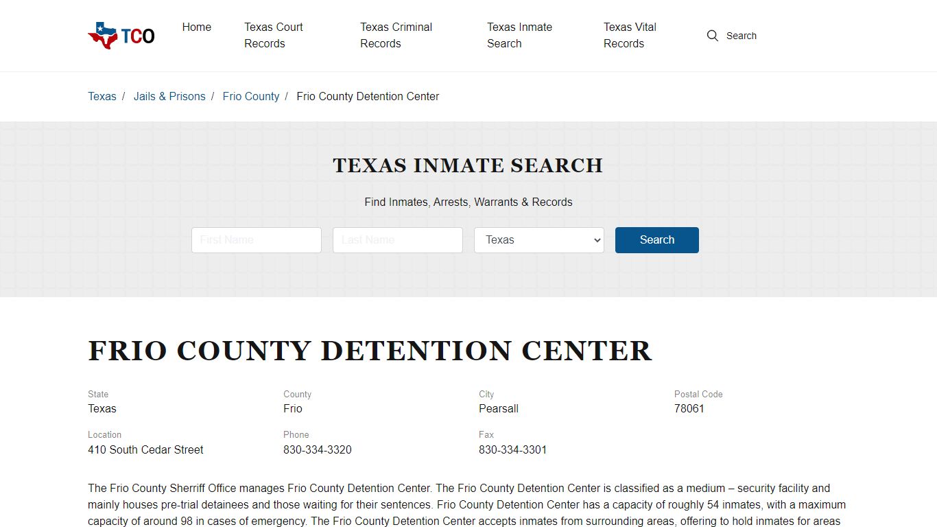 Frio County Detention Center - txcountyoffices.org