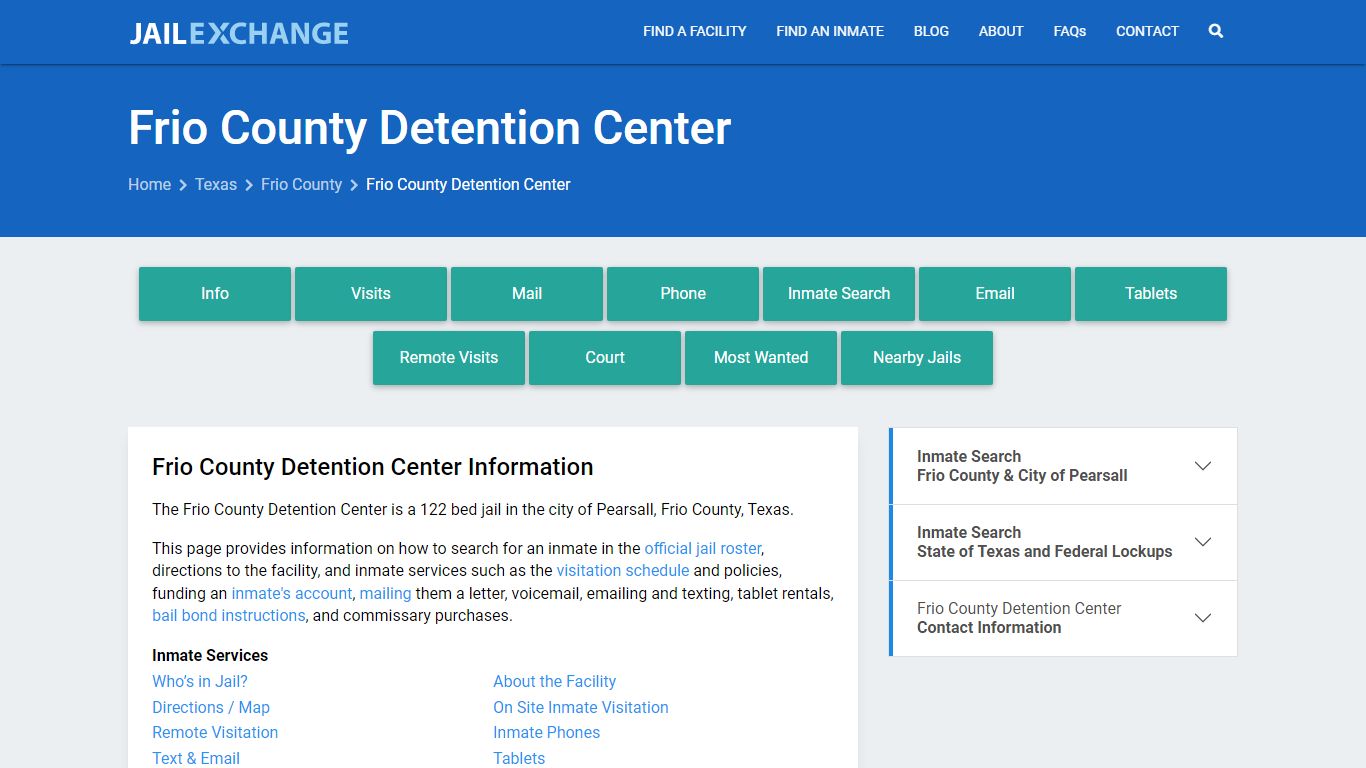 Frio County Detention Center, TX Inmate Search, Information - Jail Exchange